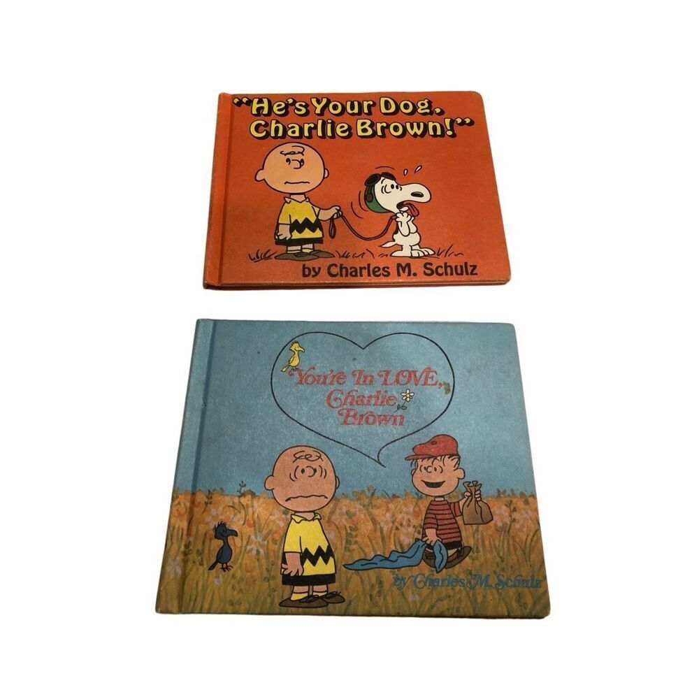 2 VNT Peanuts Charlie Brown HC Books: You’re in Love, Charlie Brown and He’s You